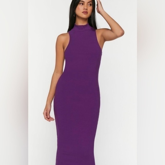 Forever 21+ Plum Sleeveless Stretch Above Knee Dress Size 1X NWT - Picture 1 of 8